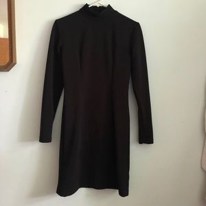 Vintage Black Body con Mock Neck Dress